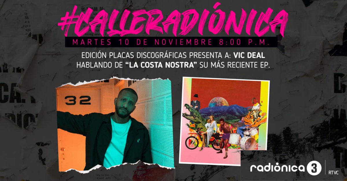 Radionica3's tweet photo. #AlAireEnRK3  un #CalleRadiónica, edición #PlacasDiscográficas,  @Vic_Deal  llega a presentarnos las historias y las canciones de "La Costa Nostra" su tercer larga duración.
¡Ya mismo en https://t.co/9FNvFk7xIw!
Conéctense... https://t.co/BClFXczEPB