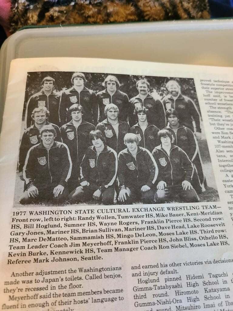 BrianJamesully's tweet photo. I have recently reconnected with an old wrestling buddy, Mingo DeLeon who just sent this to me.  This Washington State Team went on to a 10-0 record in Japan.  The trip of a lifetime! https://t.co/moII1sYwNZ