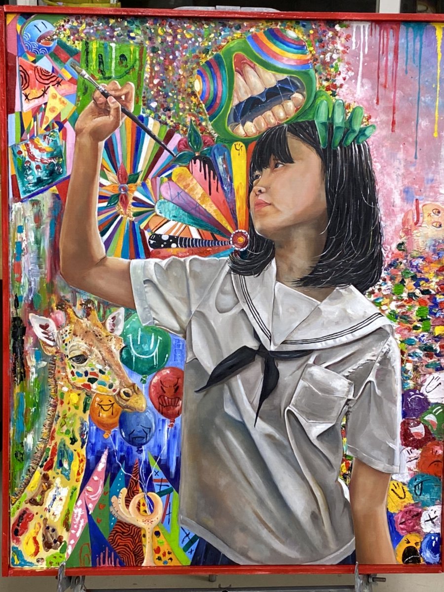 11月10日まで「明石家さんま画廊」で、私の「見つめる子ども」が展示