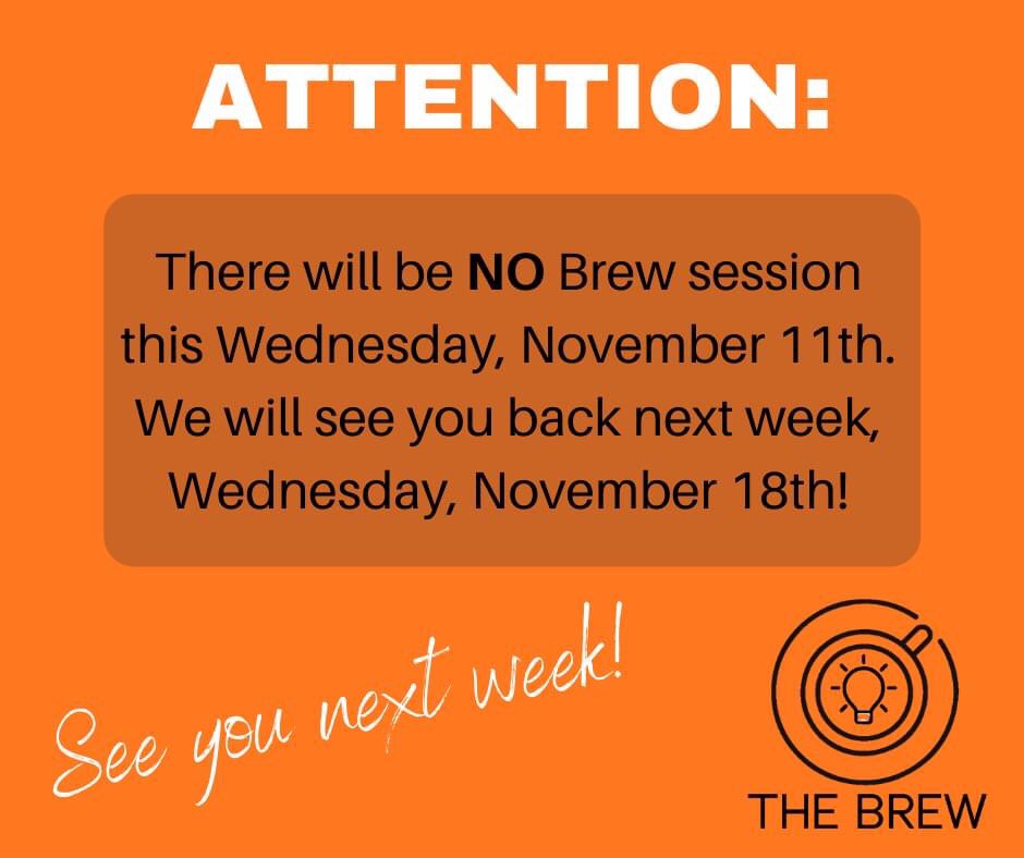 COAEconDev's tweet photo. No Brew session this week! See you Nov. 18th! https://t.co/P3eExL136g