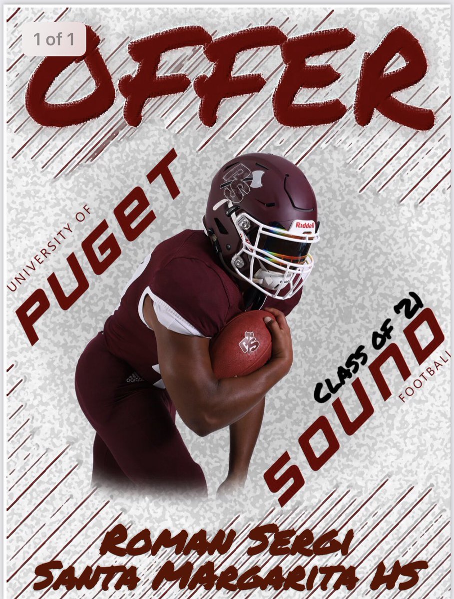 CoachRomanSergi's tweet photo. After a great talk with @CoachCarskie I am blessed to announced that I have received my 1st offer to Puget Sound! 
@P_S_football @SMCHS_Football @CoachRouz @Coach_TimHolt @AllegianceOL @KodyAfusia @ChrisWard6275 https://t.co/8okqmPaunR