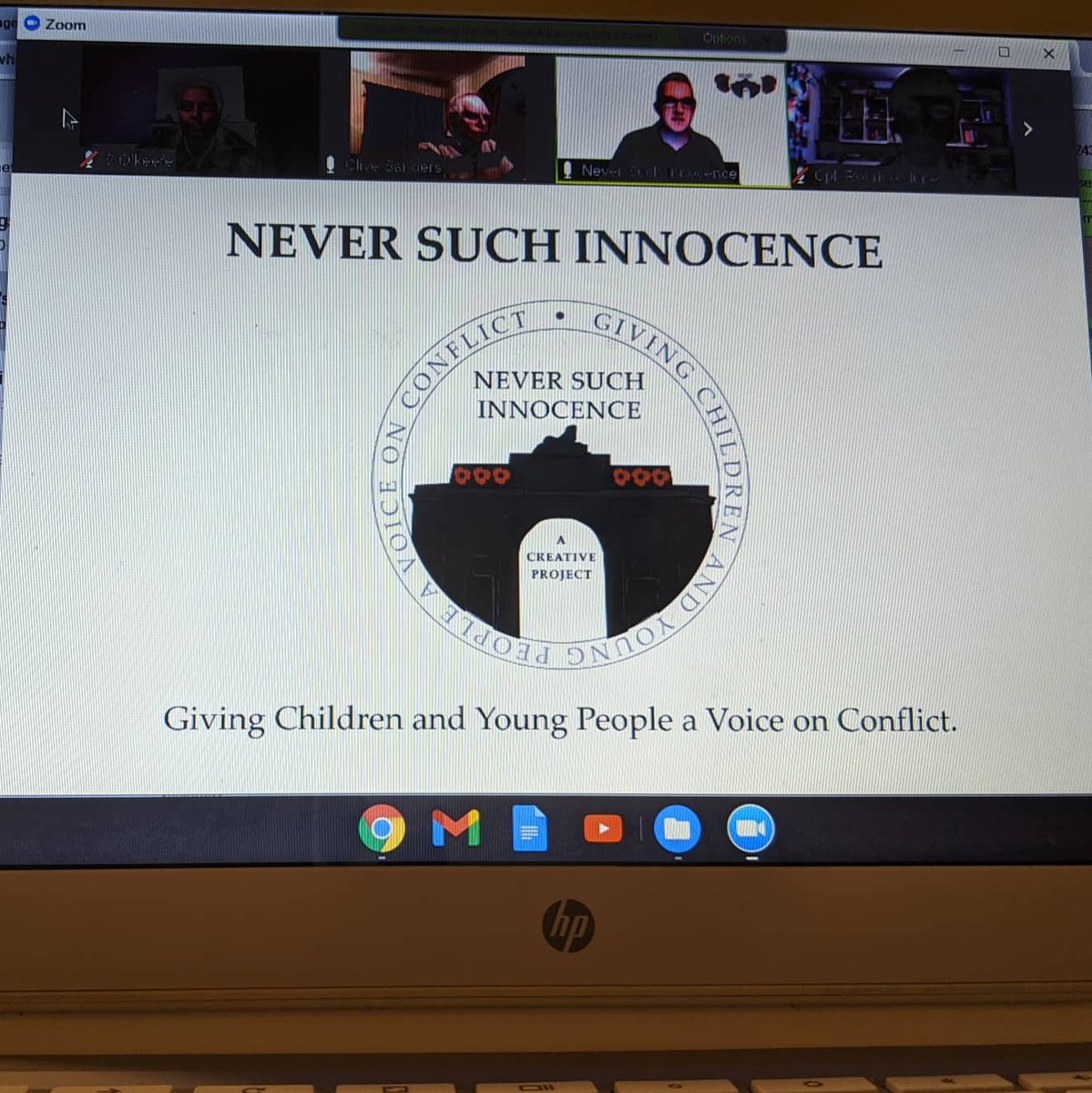 151and156SWLACF's tweet photo. This evening our cadets attended a zoom session hosted by @NeverSuch with Clive Sanders 
Cadets had the opportunity to hear Clive read some of his moving poems as well as get advice from Clive to compose their own conflict poems whilst on the zoom call with him. 

@15CompanySWL https://t.co/AFXnjMmPJs
