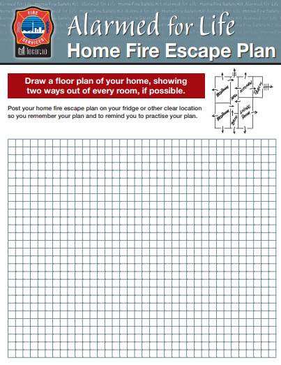 A home escape plan can be a fun educational activity to do with your family. Draw a map of every level of your home and all exits. Practice your home escape plan with your entire household.  toronto.ca/wp-content/upl… @ChiefPeggTFS @tfsCFI1
