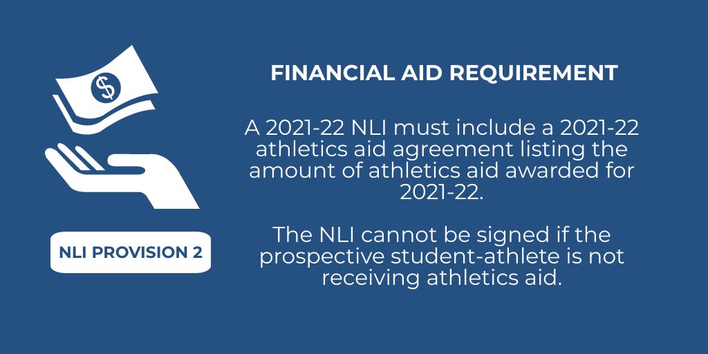 A 2021-22 NLI must include athletics aid for 2021-22. #NLI