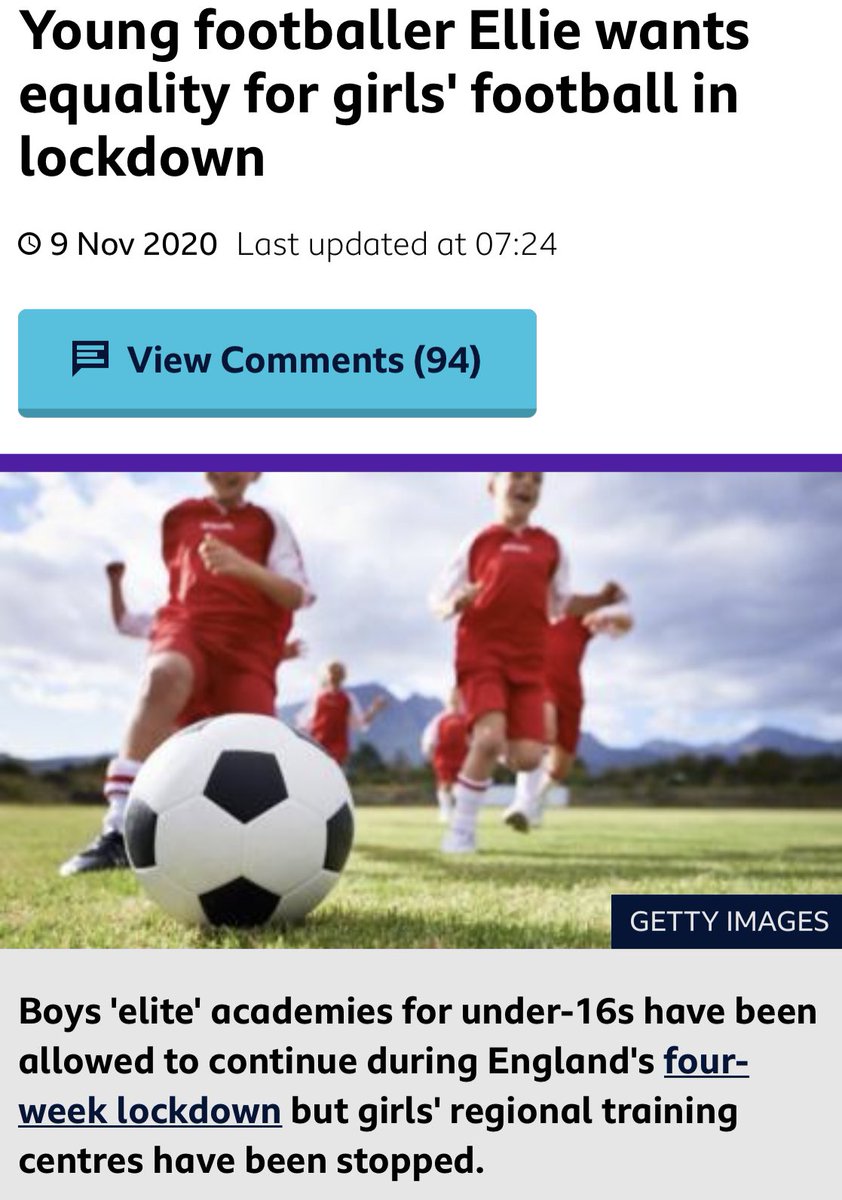 Well done Ellie for raising awareness to this! If it’s ok for the boys then it should be ok for the girls too <a href="/BBCNewsround/">BBC Newsround</a> <a href="/Morgie_89/">Chloe Morgan</a> <a href="/BBCEssexSport/">BBC Sport Essex</a> <a href="/BBCSport/">BBC Sport</a> <a href="/HouseofCommons/">UK House of Commons</a> <a href="/WomeninFootball/">Women in Football</a> #lockdown2uk