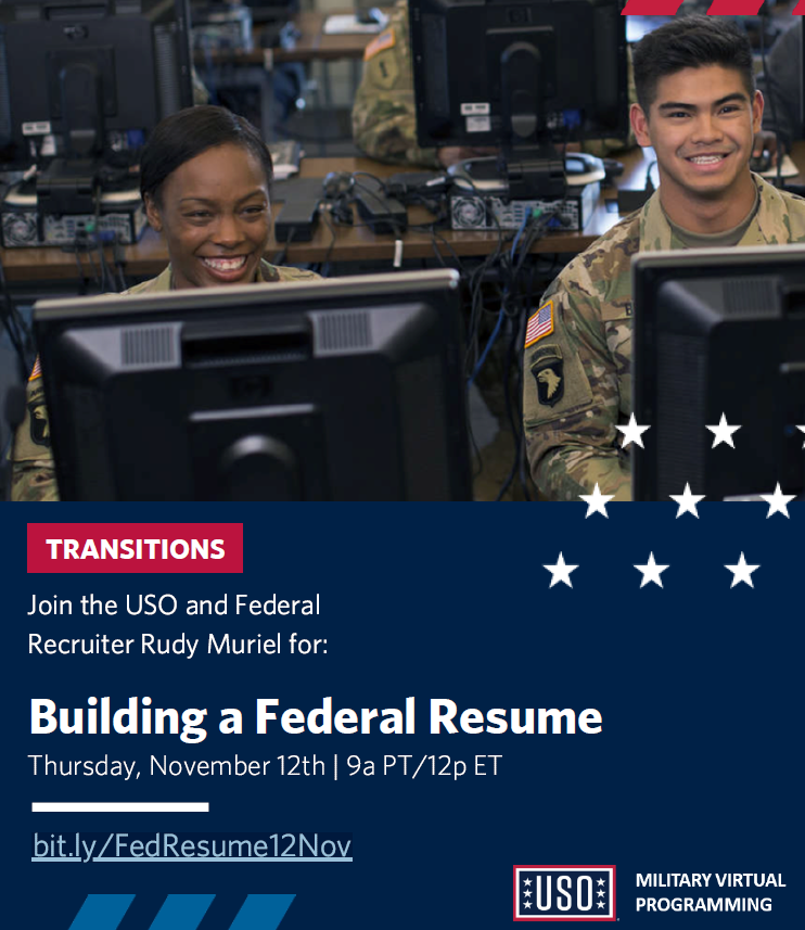 Ec_VetJobs's tweet photo. @Veterans looking to secure a Federal Job. Get help from the experts to tighten up your resume. https://t.co/lvfOdiViSc #employment #Veterans #VeteransDay2020 https://t.co/I2cQAOsKeN