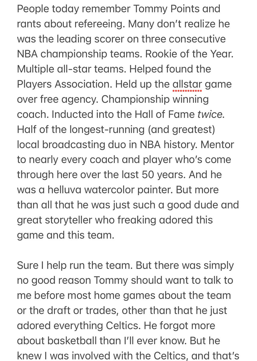 mikezarren's tweet photo. Growing up, I was always proud to say I was the biggest celtics fan. But really it wasn’t close. It wasn’t me, or you, or your dad, or some guy on the Jumbotron - it was Tommy Heinsohn. ... RIP Tommy 💔😔☘️ https://t.co/yCAb6ERwjo