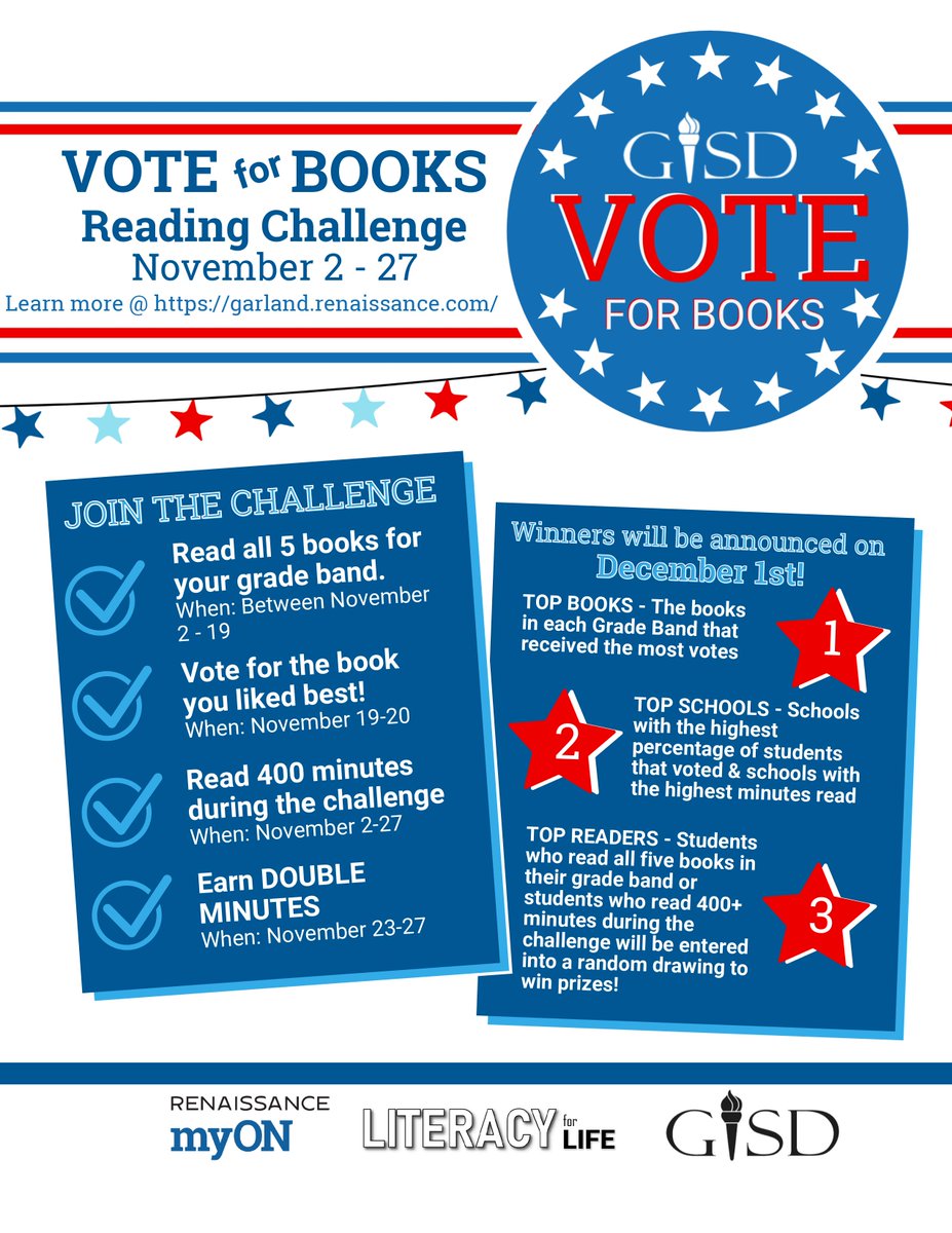 RowlettSpecials's tweet photo. There are two myON Challenges going on for the month of November! @Rowlett_Bobcats @GISDREADS https://t.co/rSa7huKyja