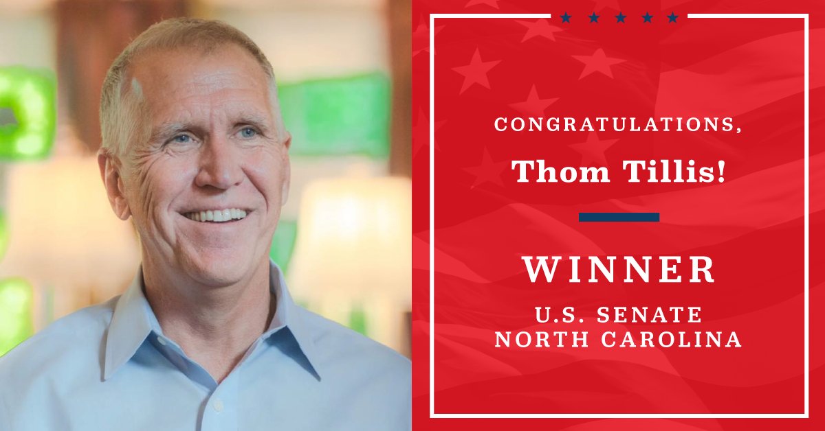 Republicans's tweet photo. Congratulations, @ThomTillis! https://t.co/zNHV7R7eWB