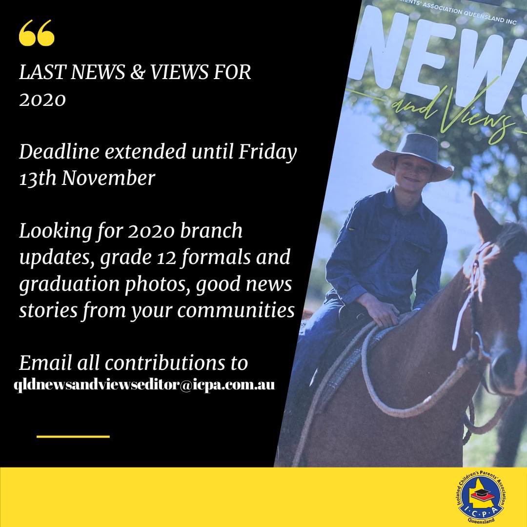 Don't delay - send your emails/contributions in now.  We want the final 2020 edition to be awesome - full of photos, stories and fun.  Send in your contributions big or small we will take them all 🤩🥳😁 #iamICPA