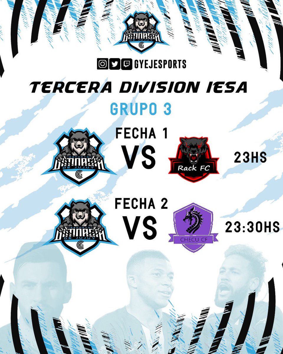 GyEJeSports's tweet photo. #TerceraDivision 

Hoy arranca el segundo frente del Lobo Virtual. Por el grupo 3 de la Tercera División de @IESAFIFAar estará enfrentando a @rack_fc y @ChecuFc. Recordá que podes ver nuestros partidos en vivo en el canal de Twitch

#VamosLobo https://t.co/ogYyCZeXd1