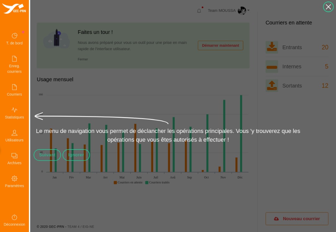 EigNiger's tweet photo. #EIG 
#Niger 
📸Quelques images d'une de nos solutions en cours de développement par notre #Team 3 en charge de 💻développer une plateforme de gestion électronique des courriers.   
@AFD_France  @expertisefrance  @AnsiNiger  @eigforever https://t.co/18EOq8BBal