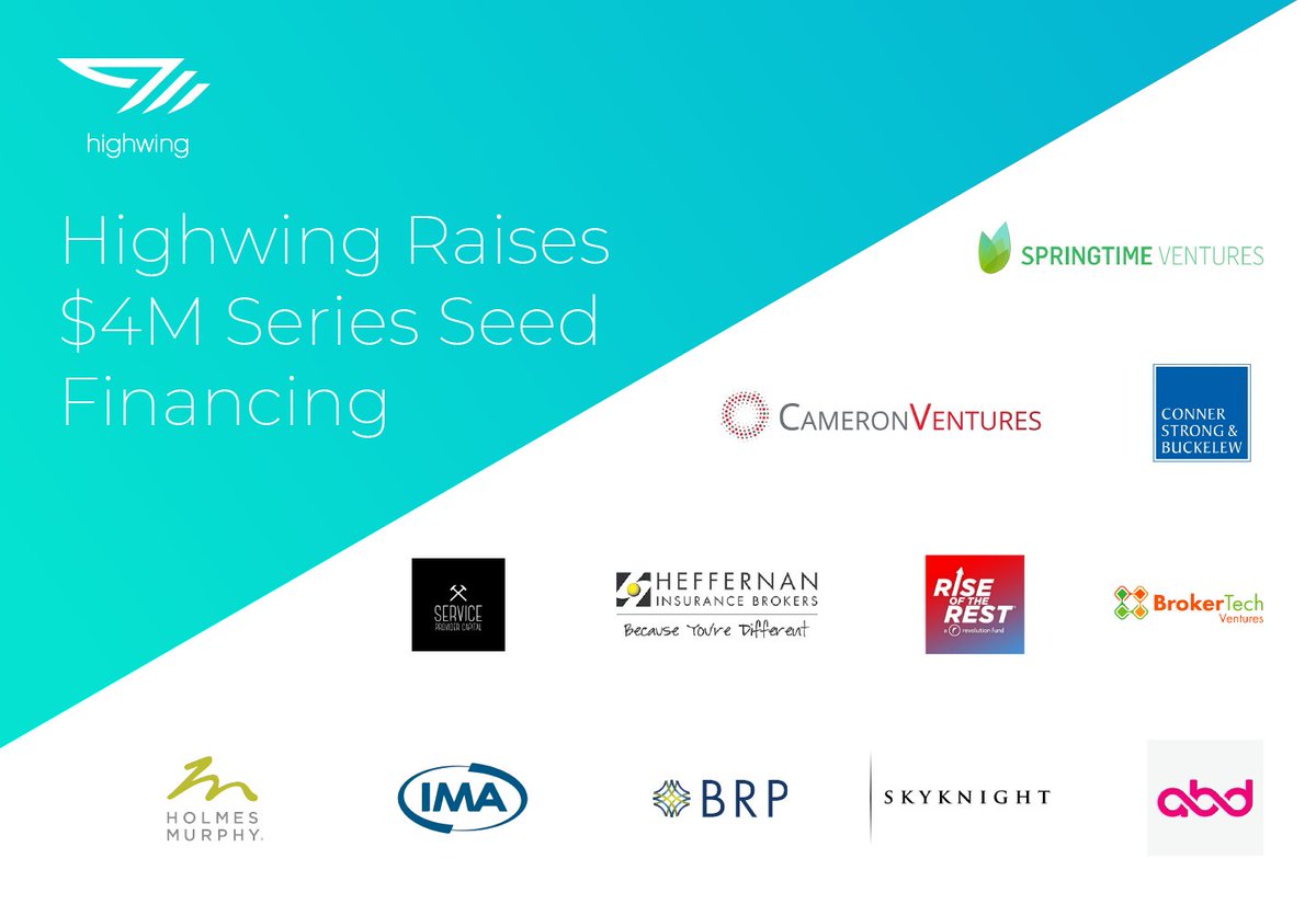 Excited to announce we have just completed a $4.0mm round at <a href="/HighwingIO/">Highwing</a> to fuel growth of the product and team!  THANK YOU to <a href="/IMAfinancial/">IMA Financial Group</a> <a href="/BrokerTechVen/">BrokerTech Ventures</a> @BRP_Tweets <a href="/RiseOfRest/">Rise of the Rest</a>  for believing in our vision! globenewswire.com/news-release/2…