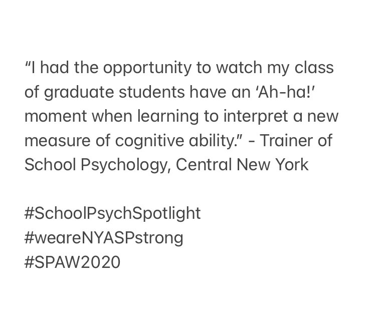 nyasp's tweet image. #SchoolPsychSpotlight #SPAW2020 #weareNYASPstrong @nasponline