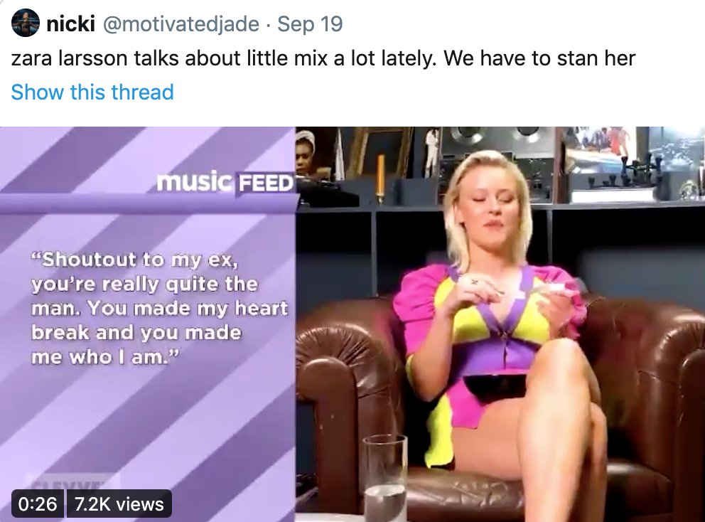 ZARA LARSSON has mentioned and spoke about the girls in a few interviews, talking about how empowering they are