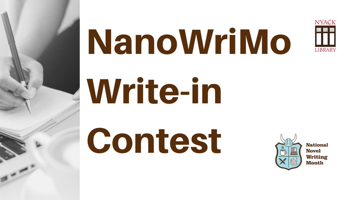 nyacklibrary's tweet photo. Need a break from #nanowrimo2020 and want to try for a $50 prize? Learn more at https://t.co/DELLblhYr6 #nanowordsprints https://t.co/jq3MLkuBzn
