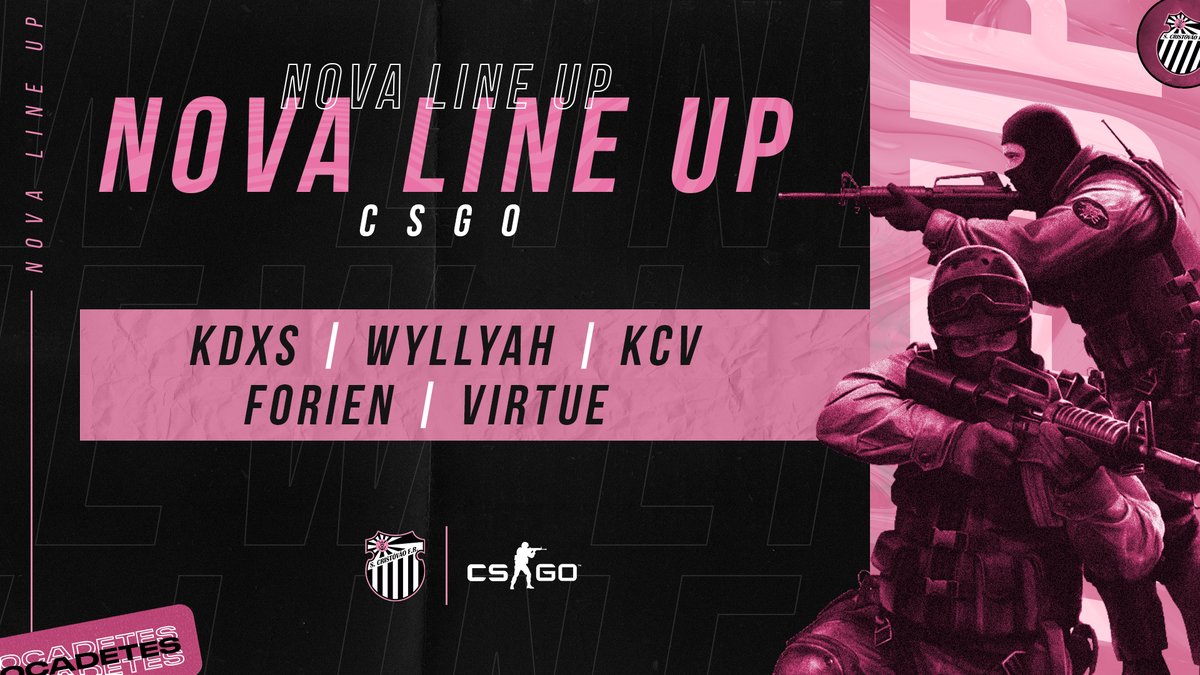 scfresports's tweet photo. Hoje é dia de anúncio!

Vamos dar as boas vindas para os novos cadetes que nos representarão no CS:GO!

Bem vindos @naathanivo @wyllyah @kauam_cv @kdxsfps @Virtuezin 

E fiquem ligados que ainda hoje eles vão estar jogando a Liga Desafiante da @GamersClubCS 

#GoCadetes https://t.co/ENPwb99jyI