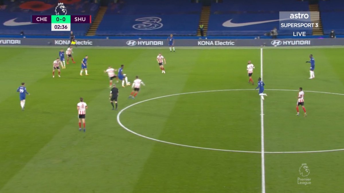 As we see here, the fantastic vertical ball from Zouma and Tammy links up well with Kova and Kova knows where Mount is and they link up well too.