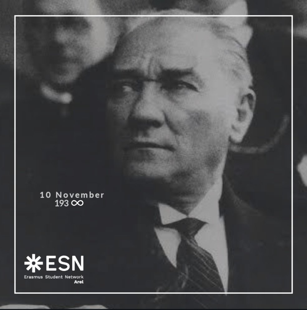 ESNArel's tweet photo. Saygı ve özlemle anıyoruz..
We remember with respect and longing..

#mustafakemalatatürk🇹🇷 #10kasım #areluniversity #UnderTheWings https://t.co/pv1dH6yUEY