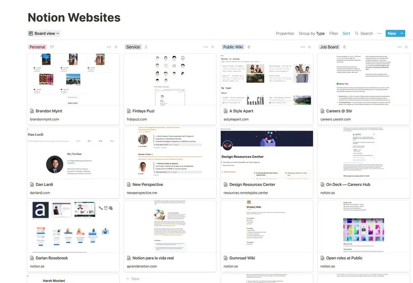 that's why a lot of  @NotionHQ websites have emerged in the past few months, here's a list of our favorites:  https://optemization.com/notion-websites - portfolio 17- wiki 8- product: 7- company: 6- job boards: 6- blogs: 4- services: 3- community: 2