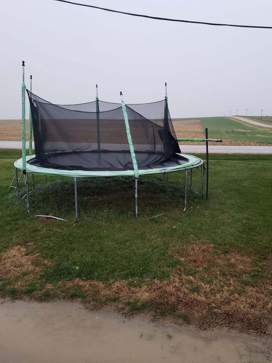 DanLamoreux's tweet photo. @planebucki Total devestation. Busted off the trampoline hoop again https://t.co/bYQNhGwjSX