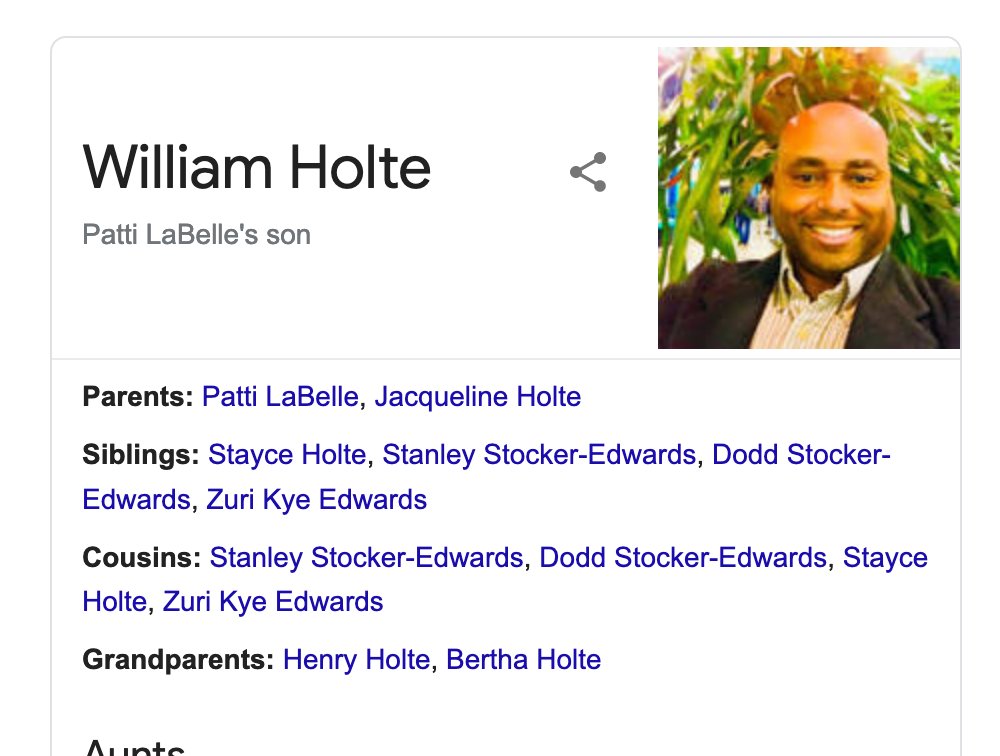 Turns out "Dan Purdy" is run by famous singer Patti LaBelle's son William Holte…
