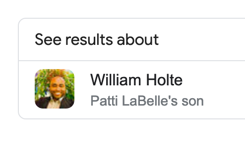 Turns out "Dan Purdy" is run by famous singer Patti LaBelle's son William Holte…
