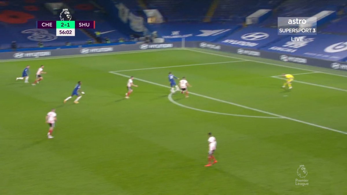 Chelsea also made use of the 8's in the half spaces with the runs of Mount and Kovacic and also Werner. notice their runs