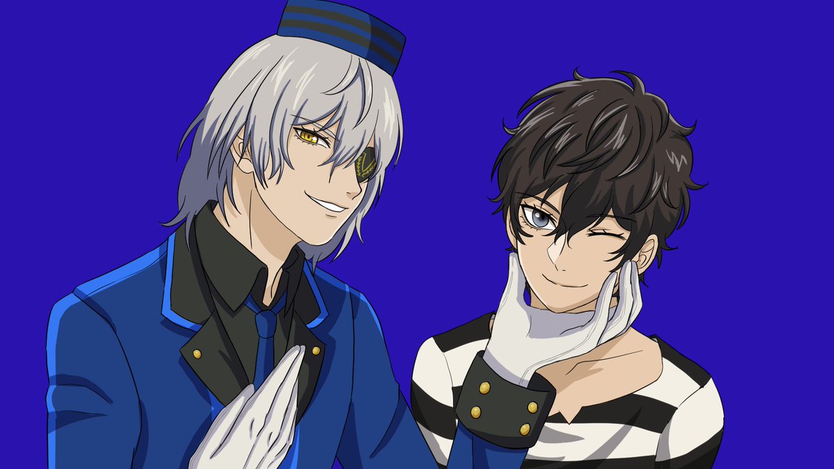 Yesuna2's tweet photo. #akeshu 
Velvet room attendant goro and his prisoner boyfriend 💕 https://t.co/IfKVwfhDks