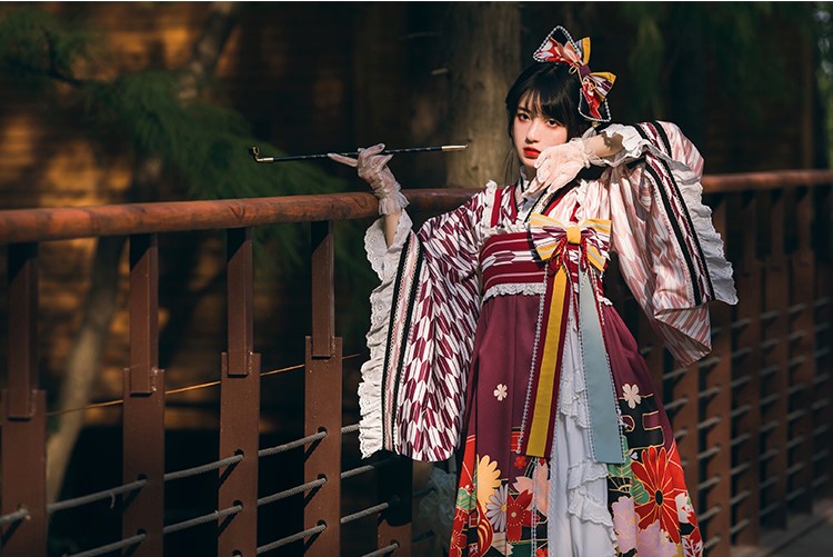林檎少女 和風ロリータ 振袖+ジャンスカ ロリィタ和服セット