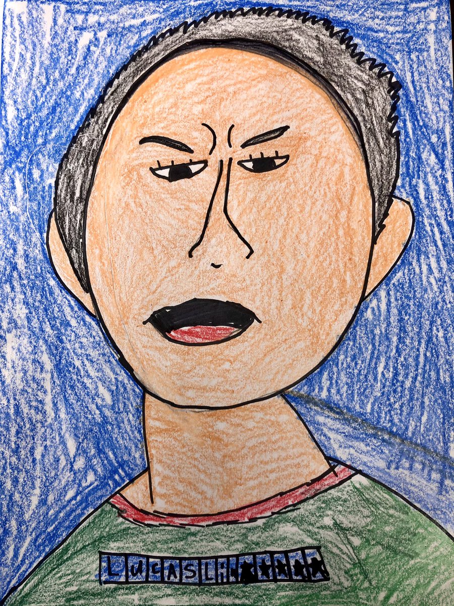 LockmanART's tweet photo. @PetroskyPirates first grade portraits are coming along quite nicely! @aliefFineArts #AliefArtsMatter https://t.co/1AZS53my8P