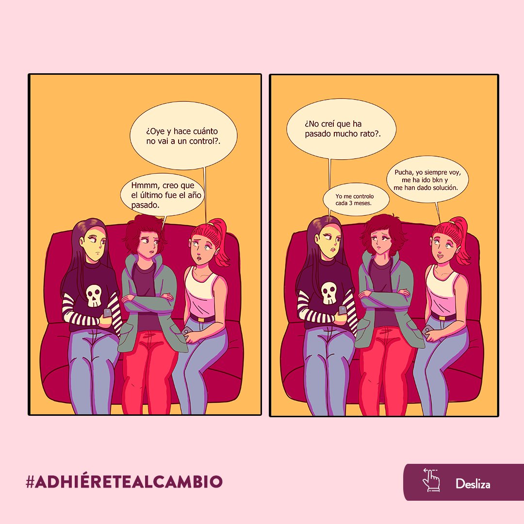 FChilePositivo's tweet photo. ¿Se enteraron que sacamos un comic? 🙊 ✨

Aquí la primera entrega de #AdhiéreteAlCambio. Una Serie de historietas que busca promover la adherencia a los sistemas de salud sexual, a los medicamentos e incluso a los vínculos positivos. https://t.co/j2jn2f0czW