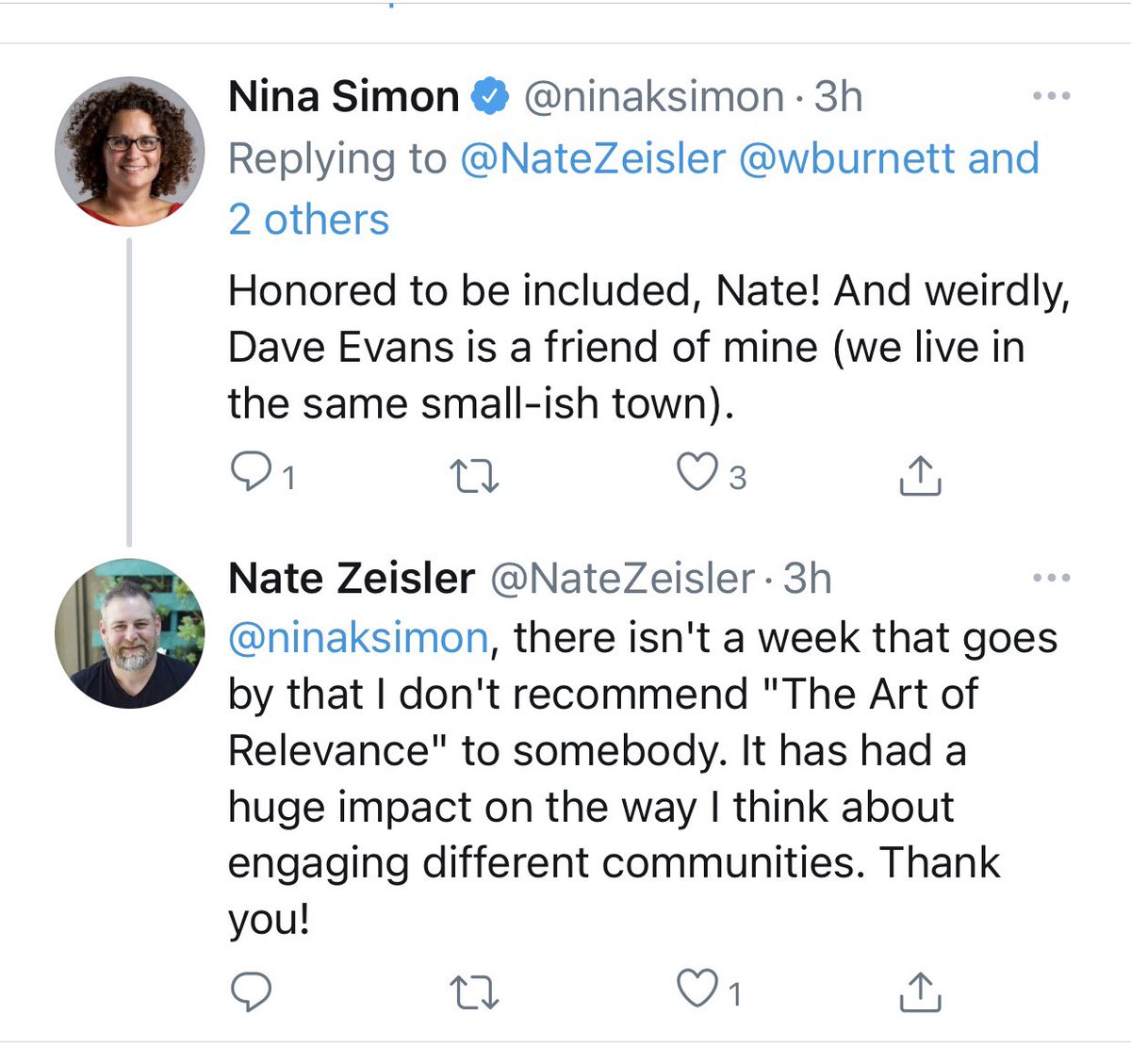9. It appears one of the authors of the books  @NateZeisler recommended who has 24k followers has replied to him and thanked him. This is how Twitter works - you get on people’s radar one tweet at a time. Maybe it leads to nothing, but maybe it leads to something.