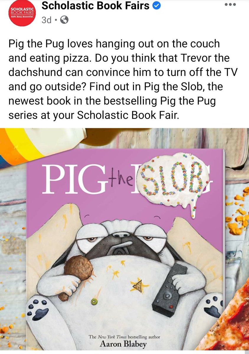 Day 2 of our online book fair! We love Pig the Pug &amp; Trevor. Can you name something else Pig has been in his other books? PM your answer to PTA to be entered in our drawing! Family &amp; PTA members participation encouraged! Stay tuned for more trivia! <a href="/StewCreekPTA/">StewartsCreekPTA</a>
<a href="/StewartsCreekES/">Stewart's Creek Elementary</a>