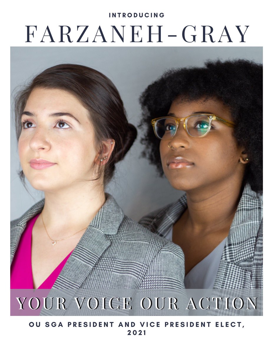 farzgray4sga's tweet photo. We are excited to announce that we have been elected as your future SGA President and Vice President for 2021! 💜 

Thank you for supporting us, believing in us, and allowing us the opportunity to serve you. We can’t wait to get started! ✨ https://t.co/2cIKQ86pLO
