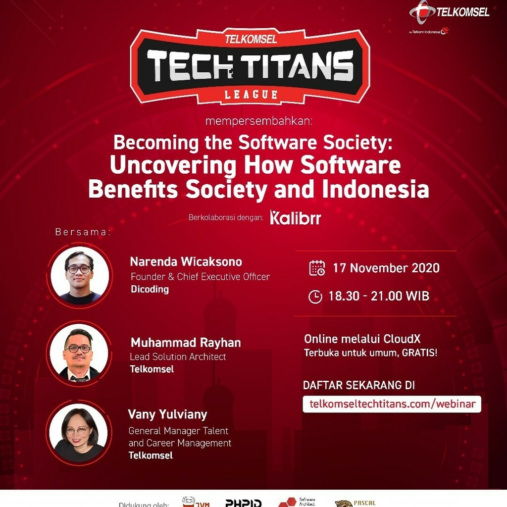 sarccomID's tweet photo. Pengumuman buat kamu software developers tanah air! Tertarik untuk mempelajari cerita sukses dan manfaat di balik teknologi software unggulan industri Indonesia? Telkomsel punya tempat buatmu untuk belajar lebih dalam tentang Software Development sembari networking dan shari… https://t.co/xRtgoXrdAI