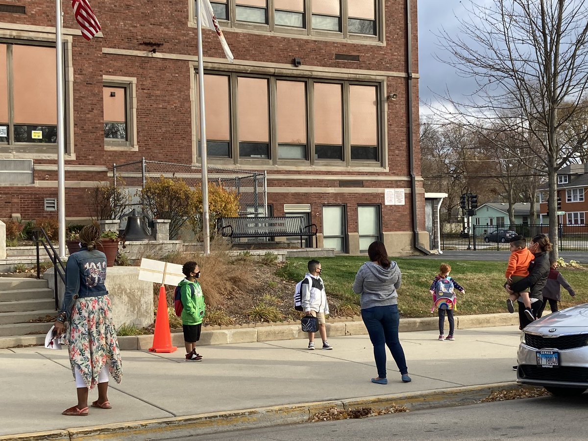 DrBGarfield's tweet photo. For the 131st time, Garfield Elementary School opened their doors to students!  Welcome back group 1 - and there’s plenty more to go!! @sdu46 https://t.co/WHTPUgAlZY