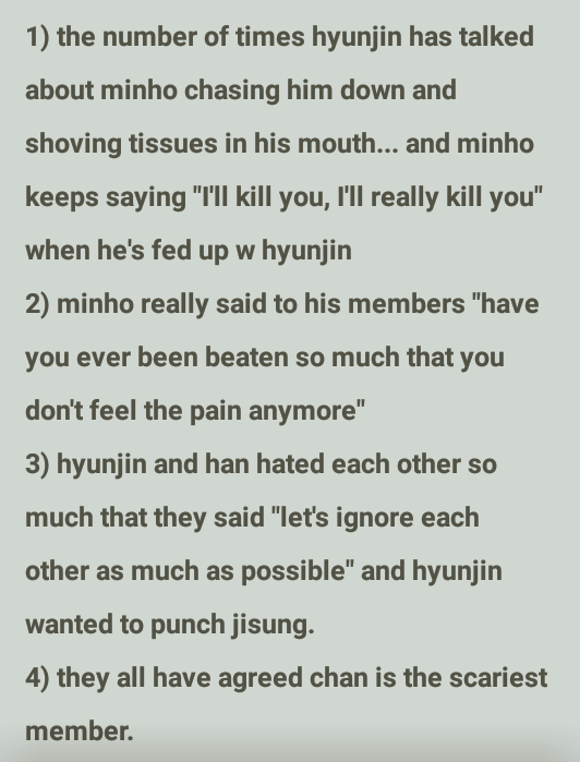 I want to remind you all some things, anyone can crop videos to make someone look bad. So please stop judging by watching some overanalyzed edited clips. Almost all the members fought with each other then how can woojin bully them? Specially minho, changbin and Chris
