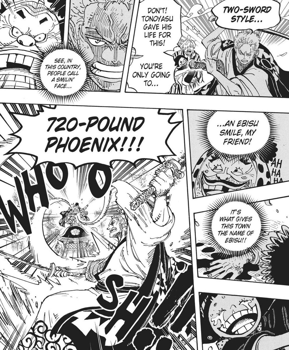 Mtn on en vient à son implication dans Wano.C’est vrai que c’est la 1ère fois que Zoro s’implique vraiment dans les affaires de la population d’un pays, partageant les joies et peines des habitants d’Ebisu.Ainsi pour cette raison, il devrait combattre Kaido au nom des Kozuki.