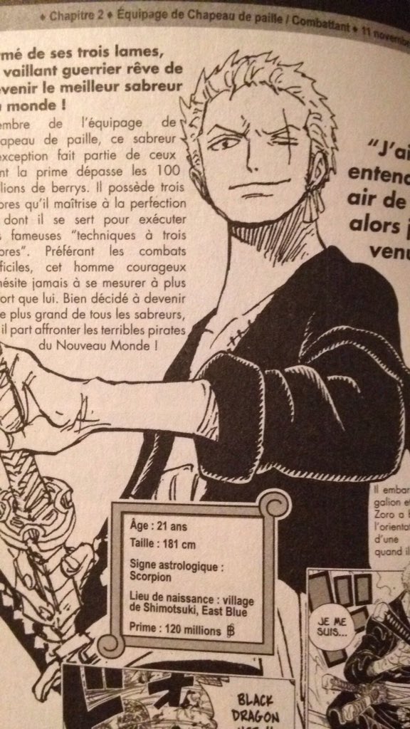 ...de ses mains.Autrement dit, Zoro n’a pas exprimé la volonté de sauver le pays en battant Kaido, contrairement aux FR et Luffy.De plus, n’étant pas originaire de Wano, il n’aura pas de rôle à jouer dans le futur du pays.