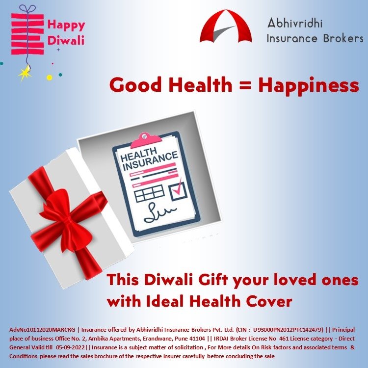 Gift happiness to your loved ones this Diwali. ❤
#HealthInsurance_is_for_all. #HealthInsurance #FamilyHealthInsurance #AbhivridhiInsuranceBrokers #Insurance #InsuranceInPune #ComprehensiveHealthInsurance #Diwali2020