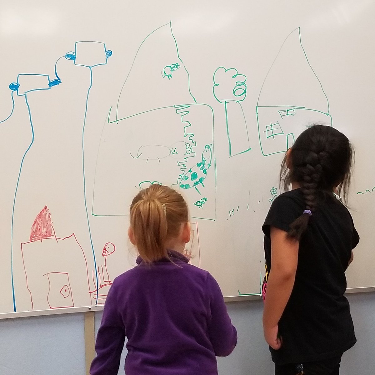 MOkrainetz's tweet photo. Vertical learning in my KindergartenGrade Ond class today. Discussing what we need in our community to grow and live. #sd27 #caribooteachers https://t.co/PlE6hqSzMW