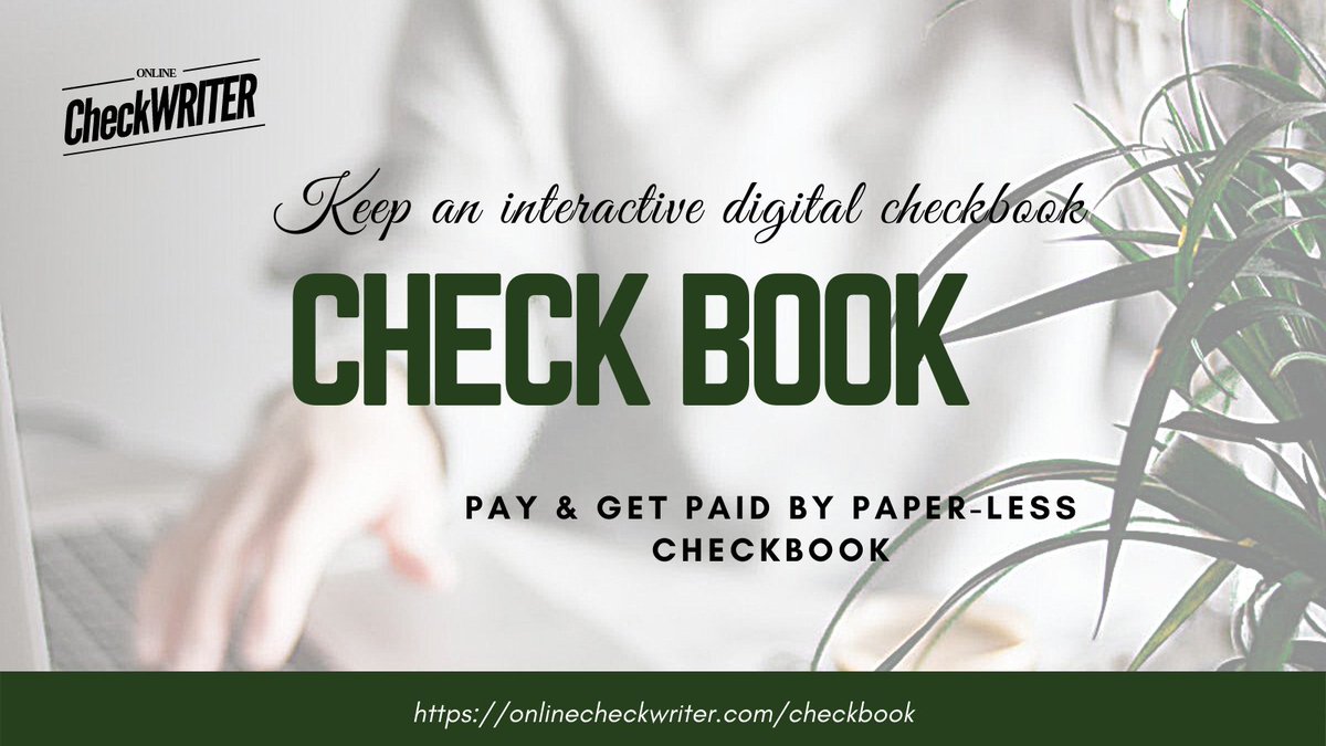 webcheckwriter's tweet image. onlinecheckwriter.com/checkbook

Pay anyone or get paid from anyone via phone or email through paperless digital checks with no cost or a minimum cost — paperless digital checkbook—the checkbook of the next generation.

#OnlineCheckWriter #Checkbook #CheckbookRegister #CheckbookWallet
