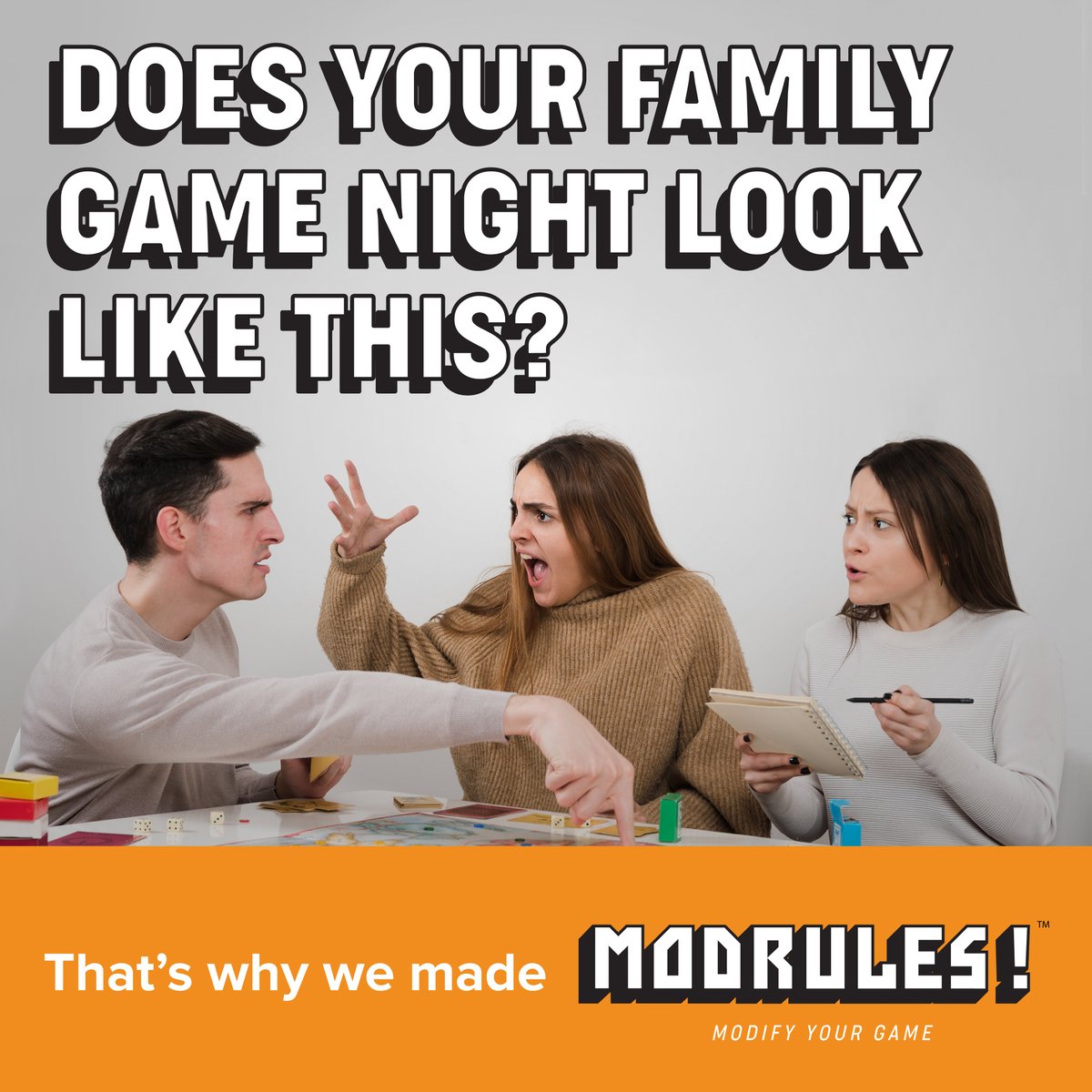 ModRulesGames's tweet photo. We wanted to put the fun back into game night so we made the World’s First Board Game Modifier Packs, and we're live on Kickstarter!👍 Check us out to make sure that #FamilyGameNight doesn’t end in tears! 😀 https://t.co/VwrCxOOTGf https://t.co/IV54AyC3jc