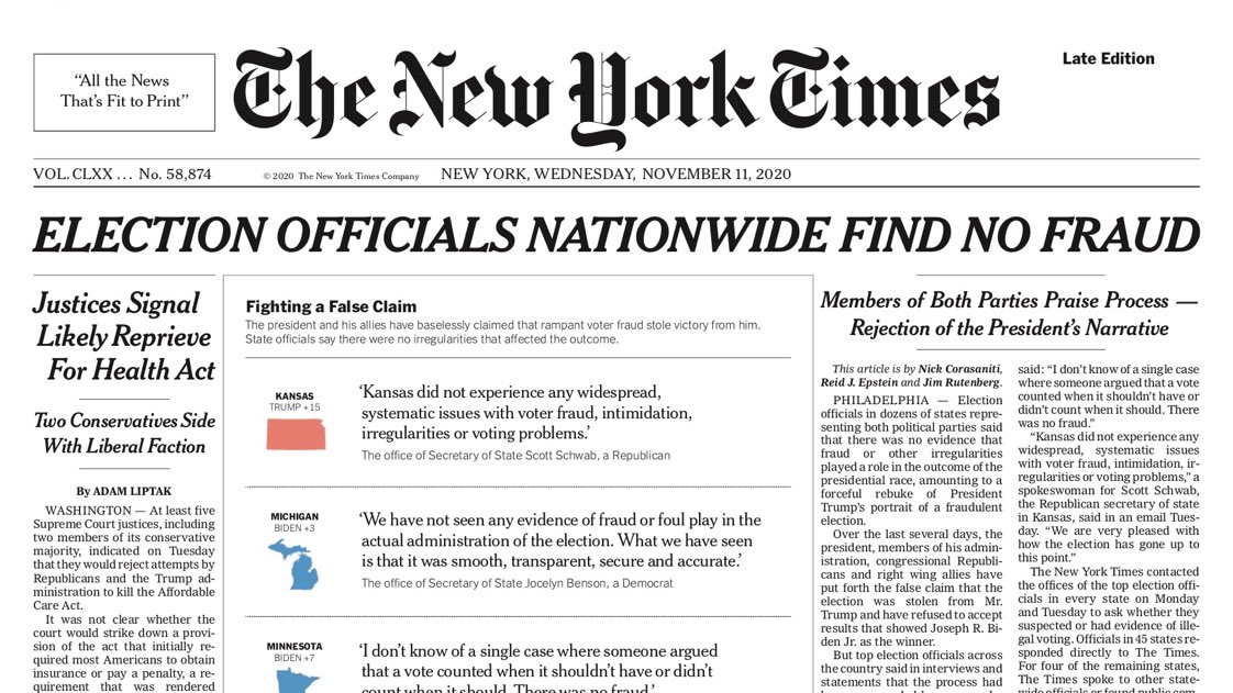 Eric Feigl Ding On Twitter Boom Tomorrow S Nyt Cover Realdonaldtrump Mitch And Pence Are Not Gonna Like This Please For Their Sake Don T Share Election2020 Https T Co 4pxjgn68p7