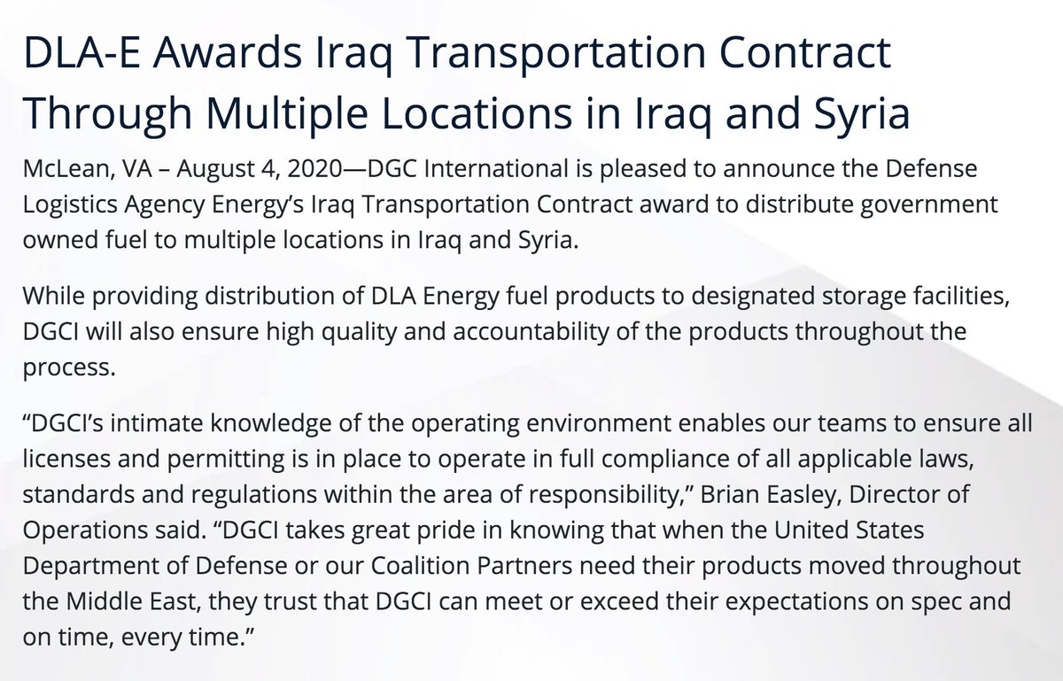 Vogle was an adviser for DGC International, a US military contractor founded and headed by Afghan businessman Mustafa Zamani.Examples of some of the services DGC provides so US military can maintain its dominating presence in the Middle East: