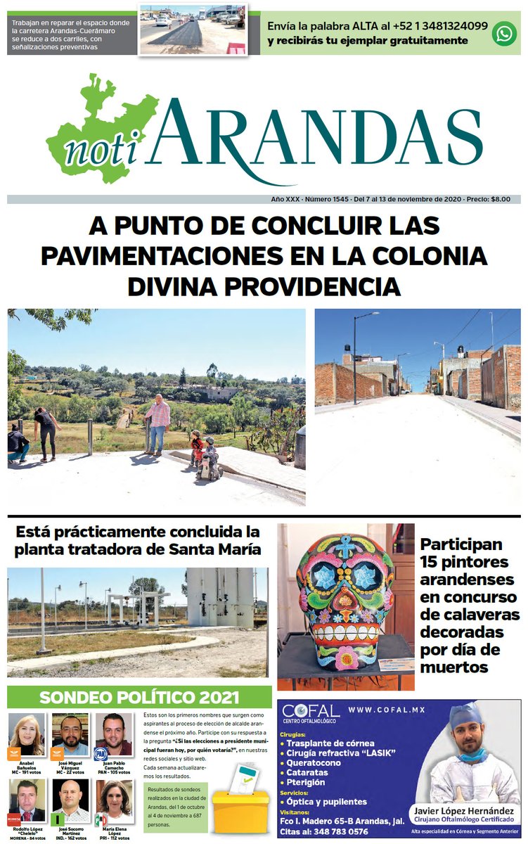 Descarga la edición 1545 de NotiArandas en PDF - Clic aquí: notiarandas.com/wp-content/upl… (Edición del 7 al 13 de noviembre)