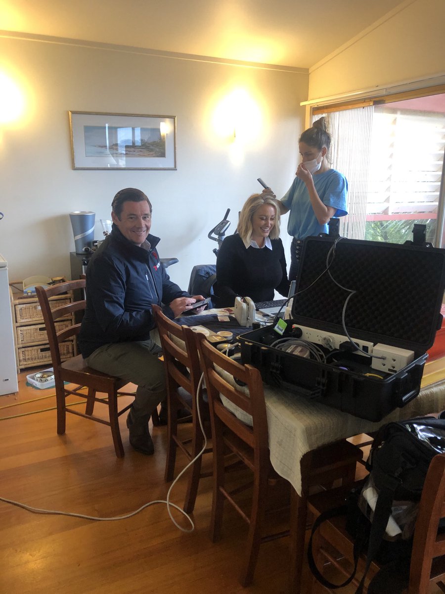 Almost ready to go live at 4 from Apollo Bay! We’re on Win Harrison’s front deck and the storm is coming! See you soon ⁦@7NewsMelbourne⁩ ⁦@mikeamor7⁩ ⁦@JaneBunn⁩