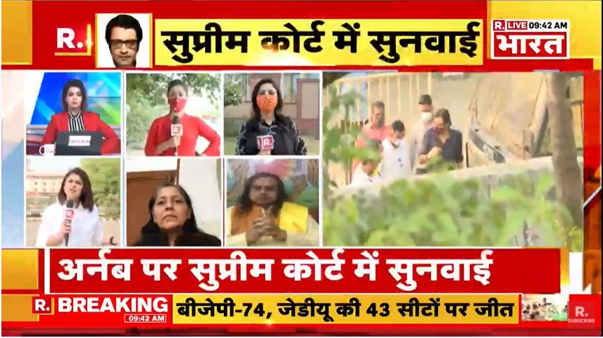 Republic_Bharat's tweet photo. #IndiaWithArnab | अब से थोड़ी देर में अर्नब गोस्वामी की अग्रिम जमानत याचिका पर होगी सुनवाई, देखते रहें रिपब्लिक भारत #LIVE -
 https://t.co/G945HvzM0Z https://t.co/7exHGqfQkZ