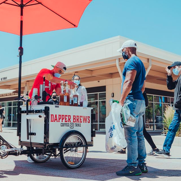 #dapperbrewscoffee does social distance serving right! Check out @dapper_brews_coffee on Instagram! #coldbrewbike